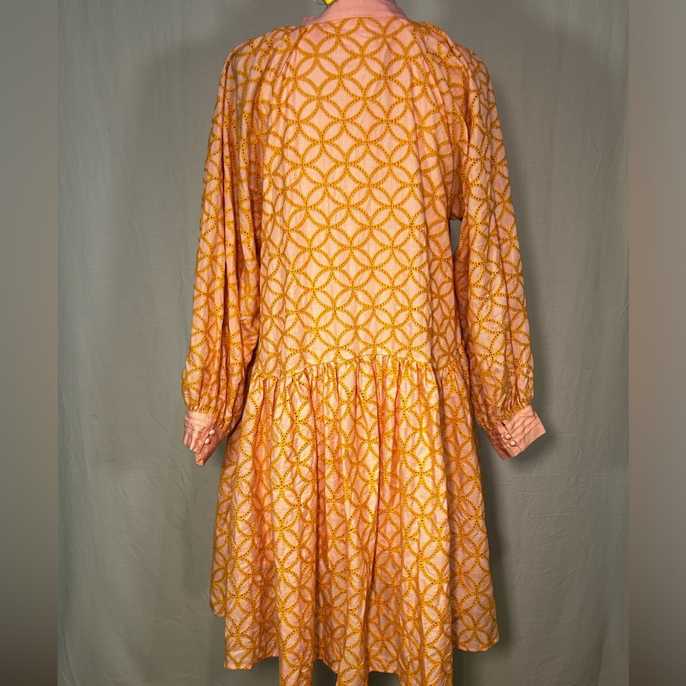 Aox Pink/orange Eyelet Dress - Picture 9 of 16